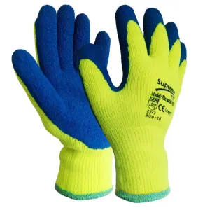 120 Pairs Hi Vis Yellow Thermal Grip Winter Safety Work Gloves