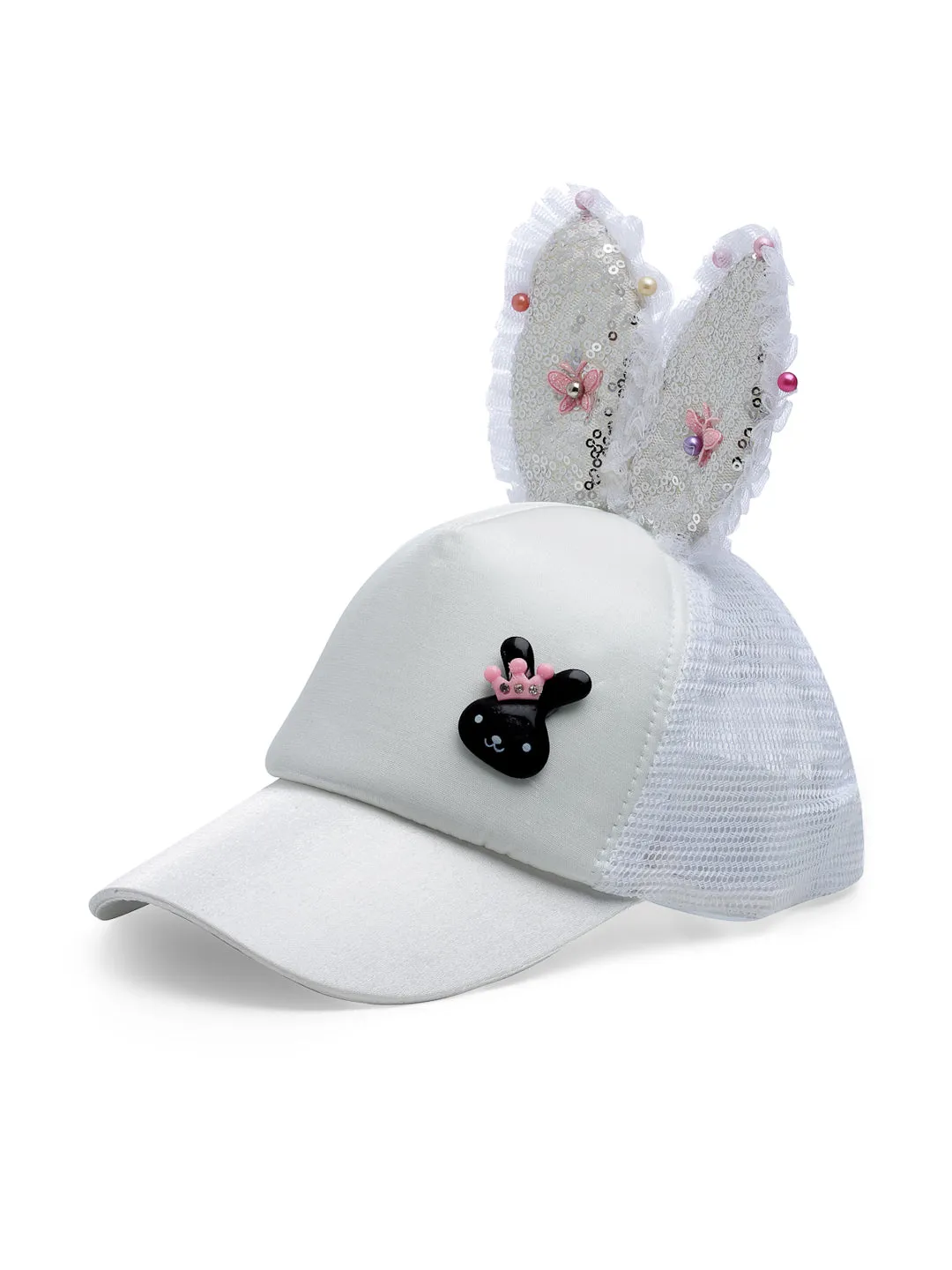 Babymoon Rabbit Ears Summer Cap Hat - White