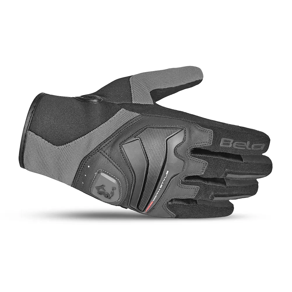 BELA Star Motorcycle Gloves Dark Grey Black