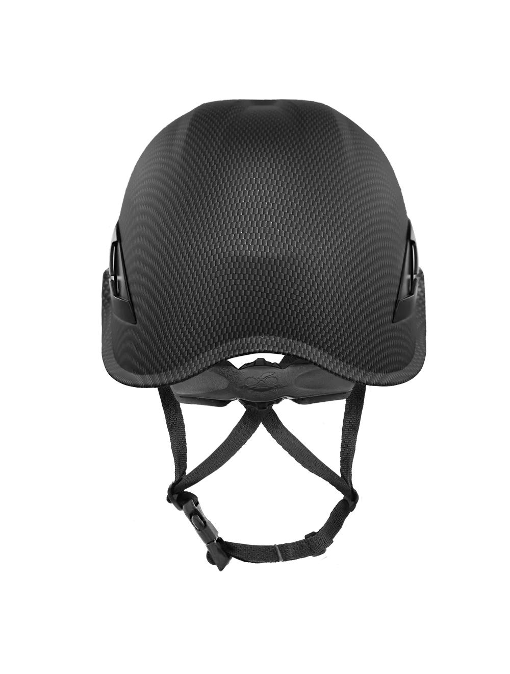 Bullhead Safety™ Head Protection - Matte Black Graphite Climbing Style Protective Helmet with Six-Point Ratchet Suspension and Four-Point Chin Strap - HH-CH1-CB