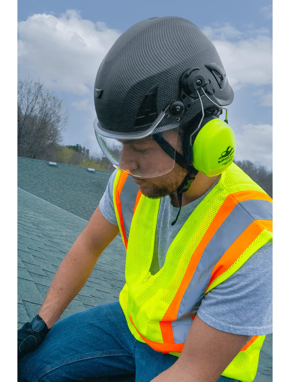 Bullhead Safety™ Head Protection - Yellow Climbing Style Protective Helmet with Six-Point Ratchet Suspension and Four-Point Chin Strap - HH-CH1-Y