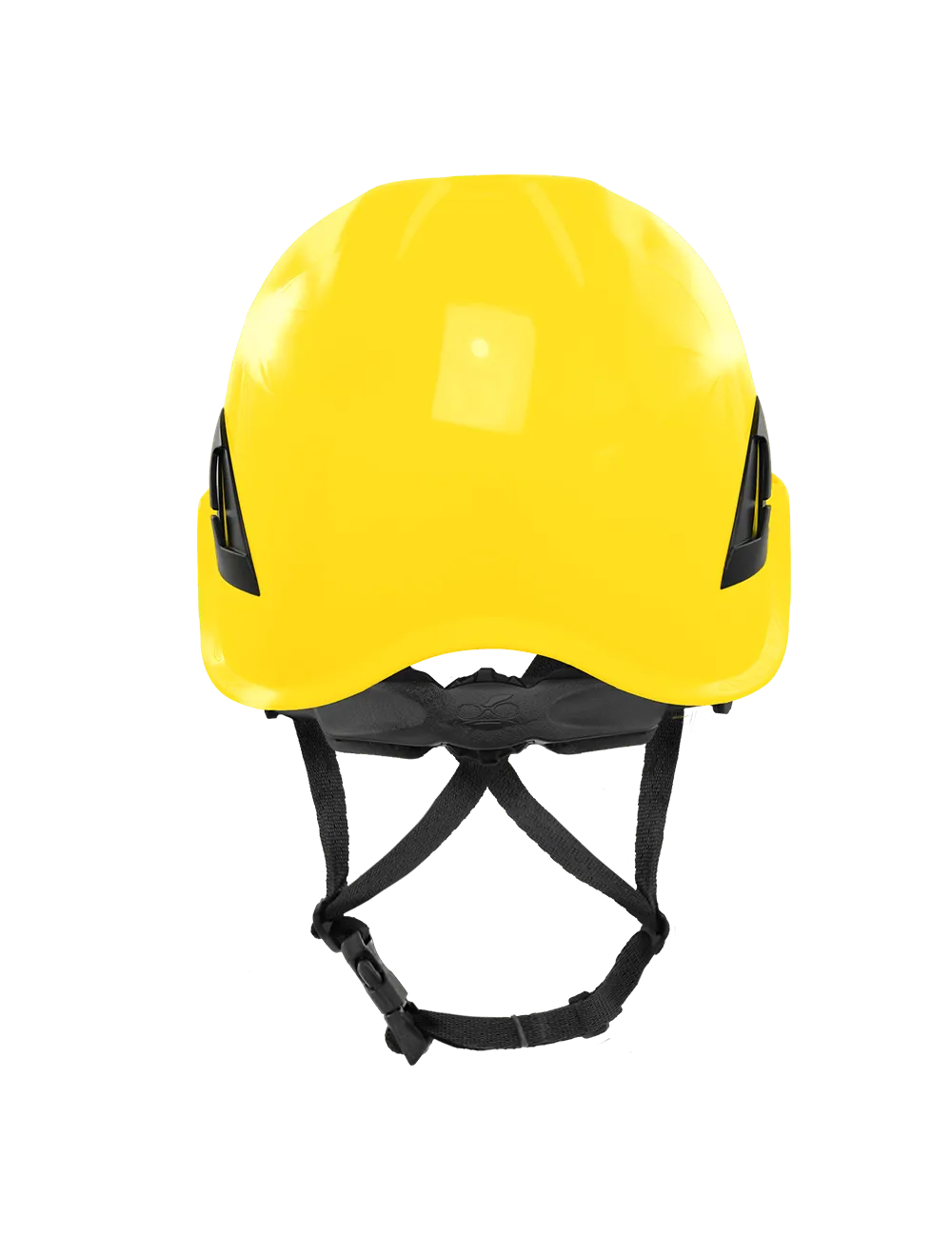 Bullhead Safety™ Head Protection - Yellow Climbing Style Protective Helmet with Six-Point Ratchet Suspension and Four-Point Chin Strap - HH-CH1-Y