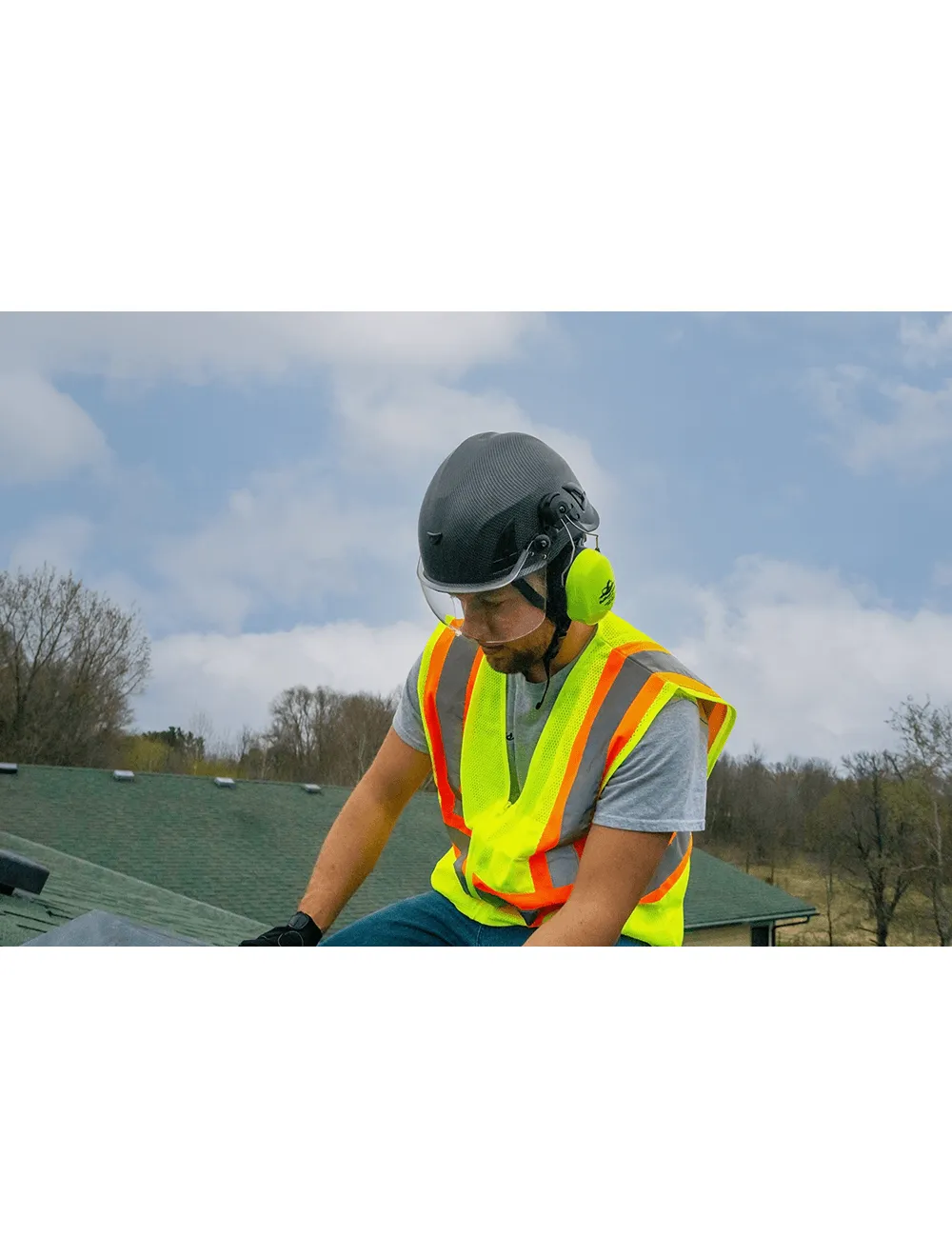 Bullhead Safety™ Head Protection - Yellow Climbing Style Protective Helmet with Six-Point Ratchet Suspension and Four-Point Chin Strap - HH-CH1-Y