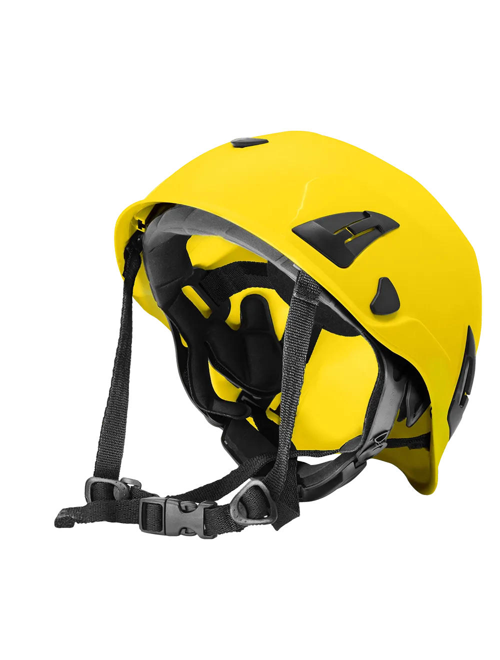 Bullhead Safety™ Head Protection - Yellow Climbing Style Protective Helmet with Six-Point Ratchet Suspension and Four-Point Chin Strap - HH-CH1-Y