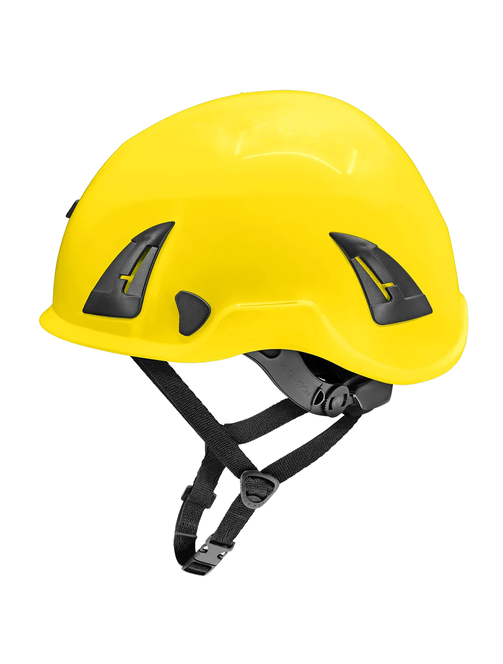 Bullhead Safety™ Head Protection - Yellow Climbing Style Protective Helmet with Six-Point Ratchet Suspension and Four-Point Chin Strap - HH-CH1-Y