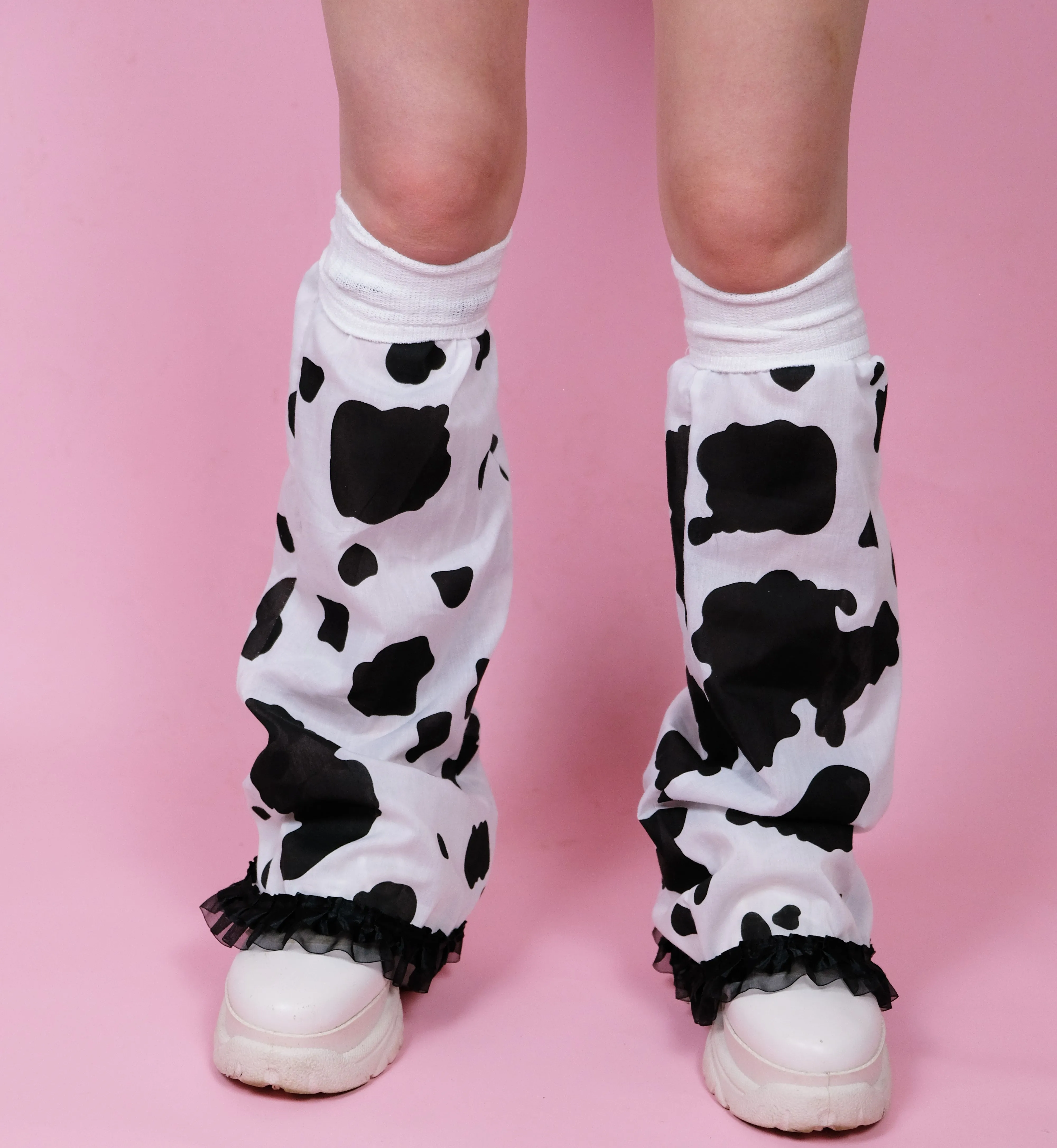 Cow Print Leg warmers - SMALL