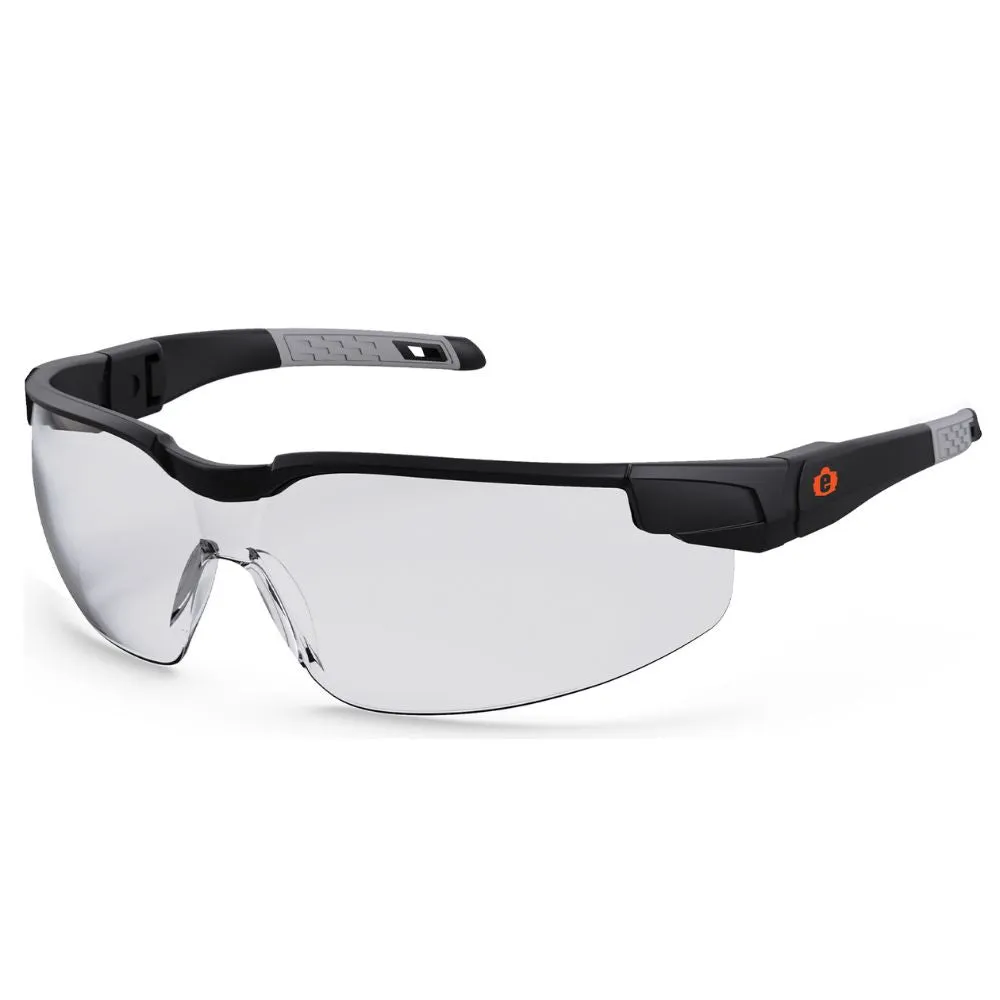 Ergodyne 50060 DELLENGER Clear Lens Matte Black Safety Glasses Adjustable Temples