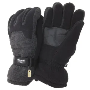 FLOSO Mens Heavy Ski Thinsulate Thermal Fleece Gloves With Palm Grip (3M 40g)