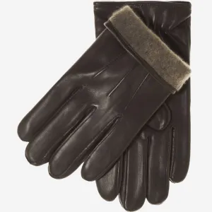 Giovanni (brown) - classic Italian lambskin leather gloves with cashmere lining & touchscreen feature