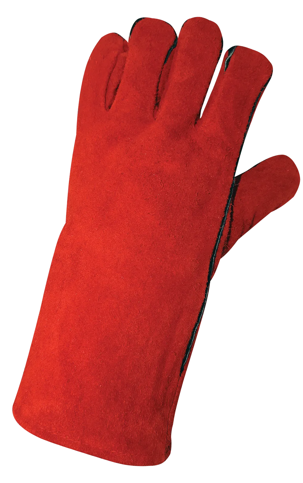 Global Glove Economy-Grade Split Leather Red Welders Gloves with Thermal-Knit Lining - 1200E