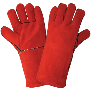 Global Glove Economy-Grade Split Leather Red Welders Gloves with Thermal-Knit Lining - 1200E