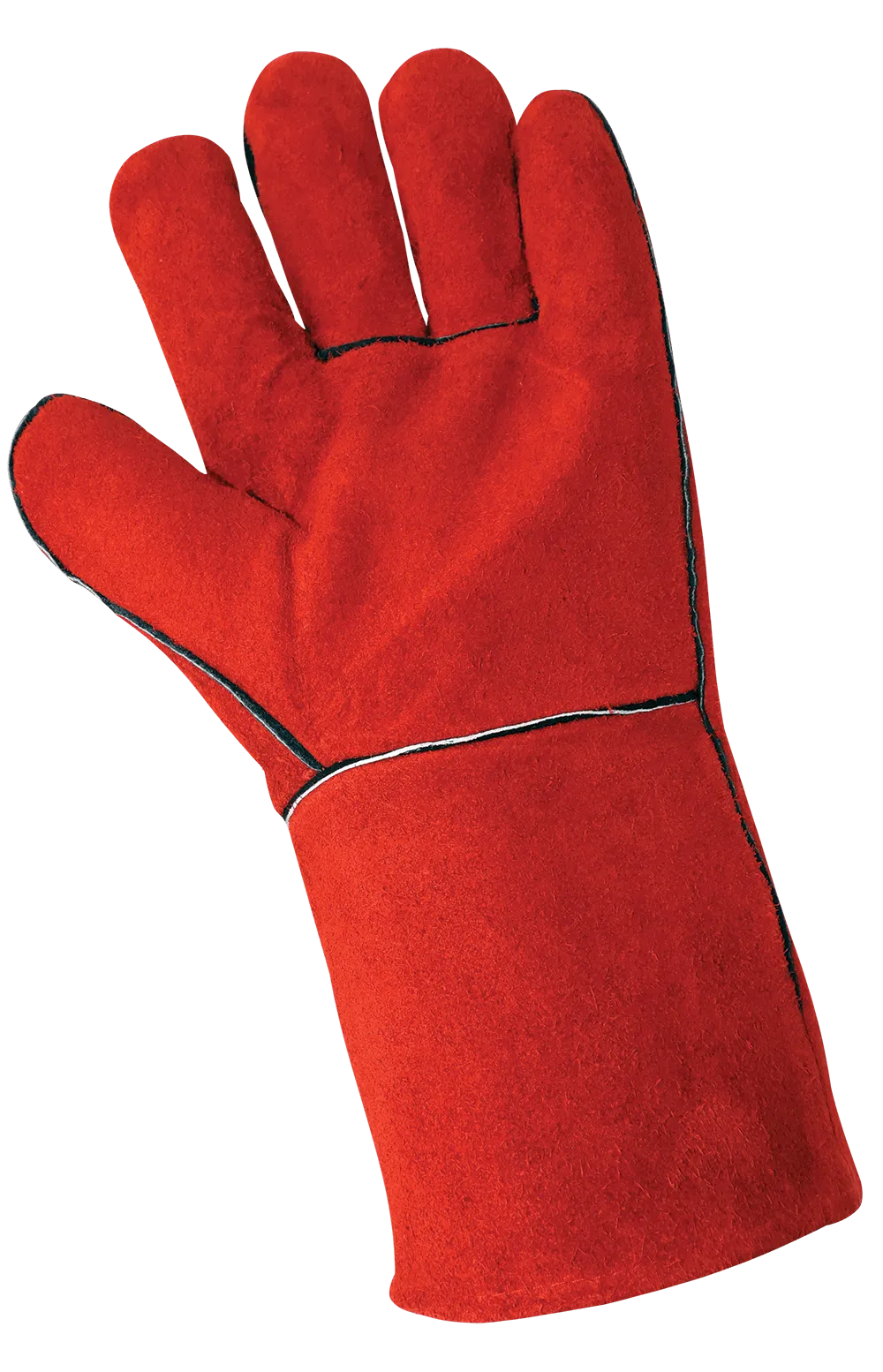 Global Glove Economy-Grade Split Leather Red Welders Gloves with Thermal-Knit Lining - 1200E