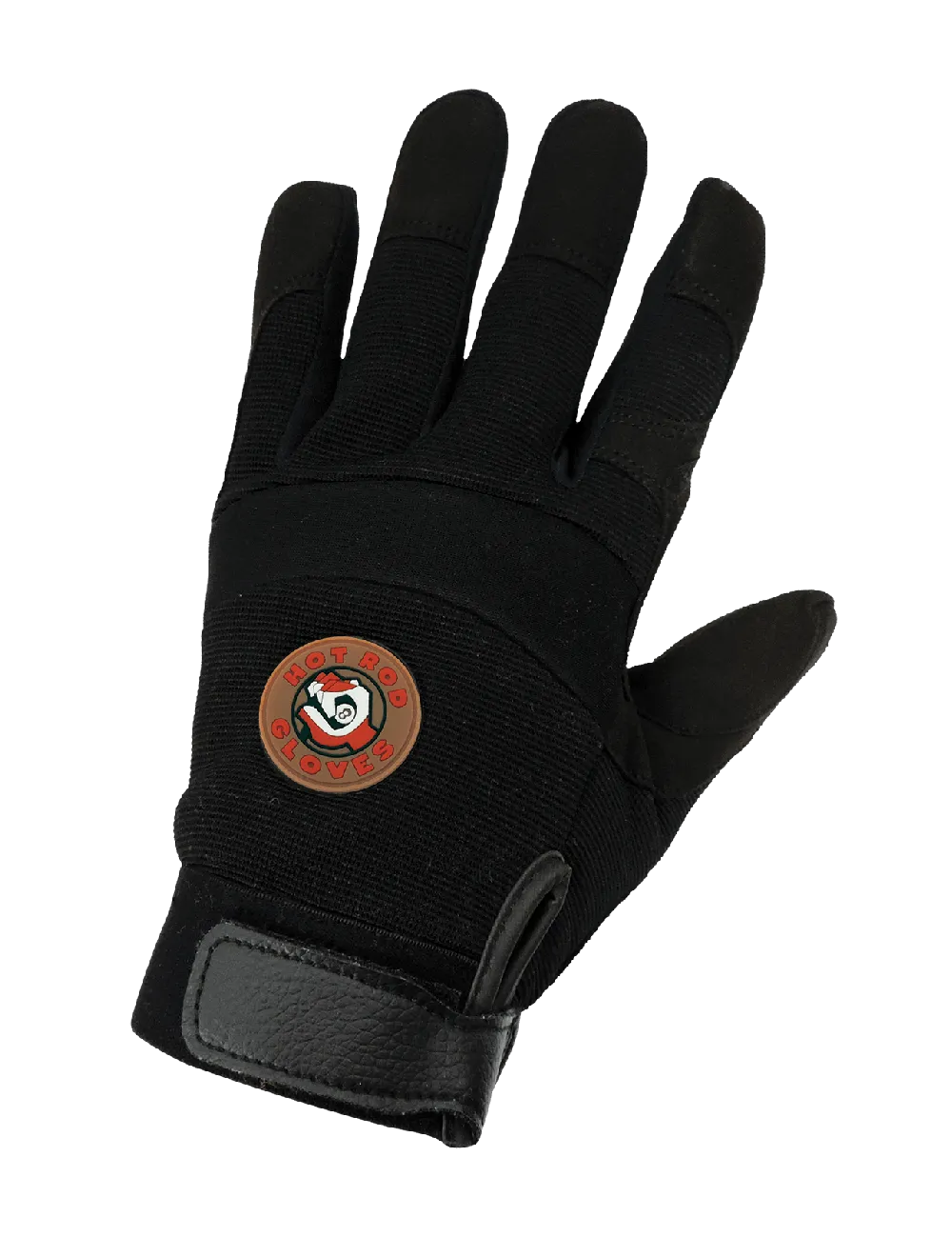 Global Glove Hot Rod Gloves Synthetic Leather Palm Performance Mechanics Style Gloves - Black