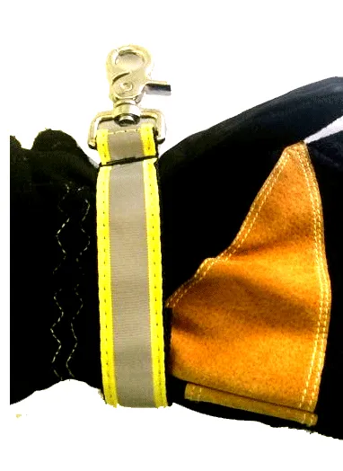 Heavy-Duty Firefighter Turnout Gear Glove Strap w/ Reflective Striping