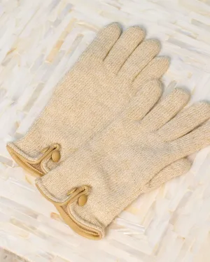 Italian Crafted-Ella Gloves in Gold Shimmer Sand