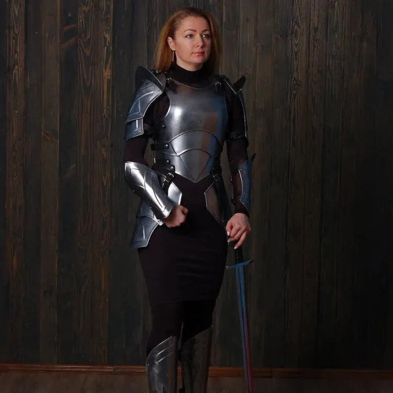 Medieval Knight Female Costume Steel Armor, Lady Cuirass Costume Armor Suit, Brave Lady Armor Suit, Queen of The Armor