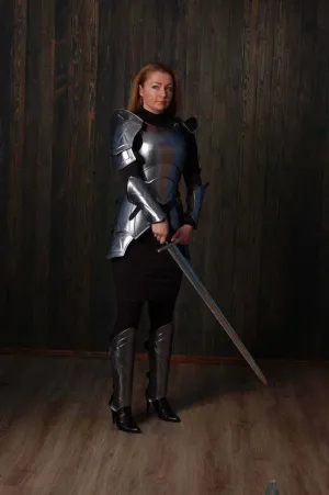 Medieval Knight Female Costume Steel Armor, Lady Cuirass Costume Armor Suit, Brave Lady Armor Suit, Queen of The Armor