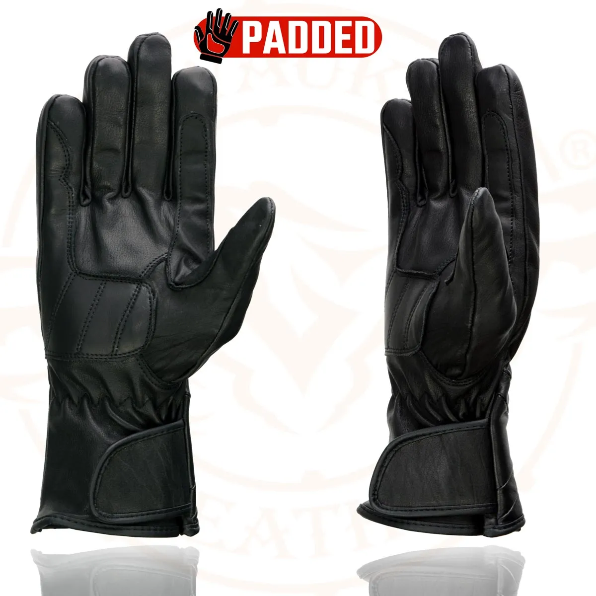 Milwaukee Leather SH451 Men's Black Leather Gauntlet Racing Motorcycle