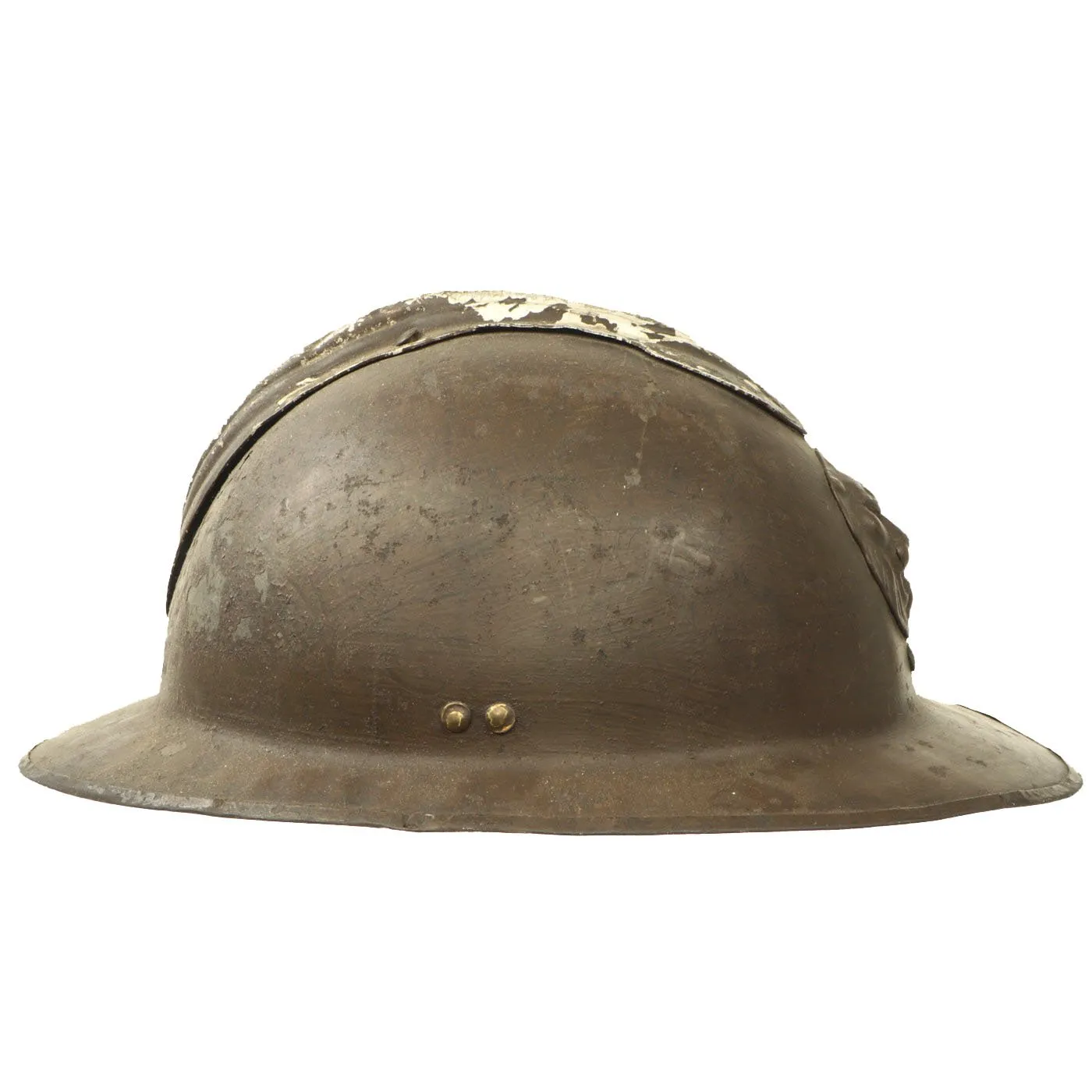 Original Belgian WWII Model 1926 Adrian Infantry Helmet with Lion Badge & Complete Liner