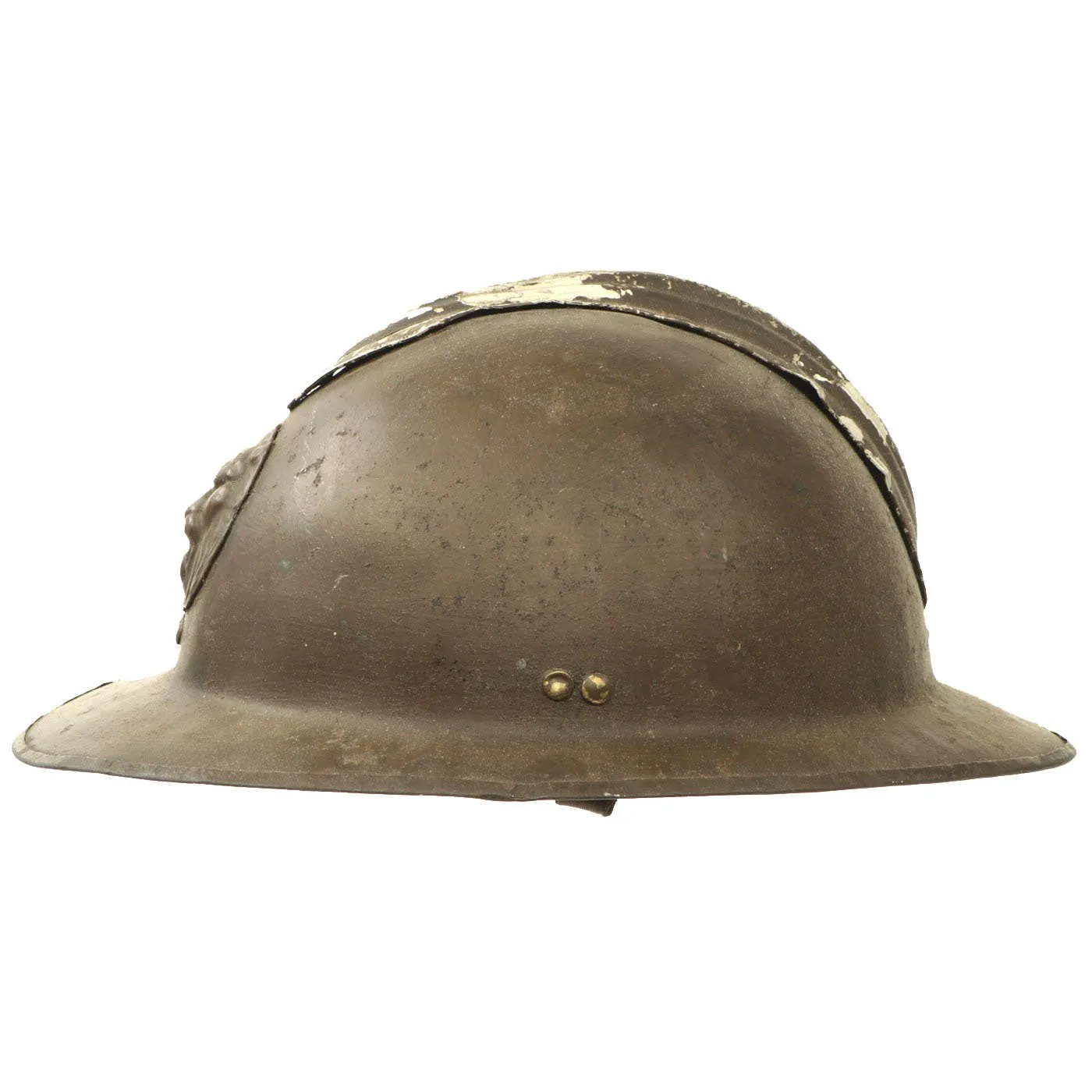 Original Belgian WWII Model 1926 Adrian Infantry Helmet with Lion Badge & Complete Liner