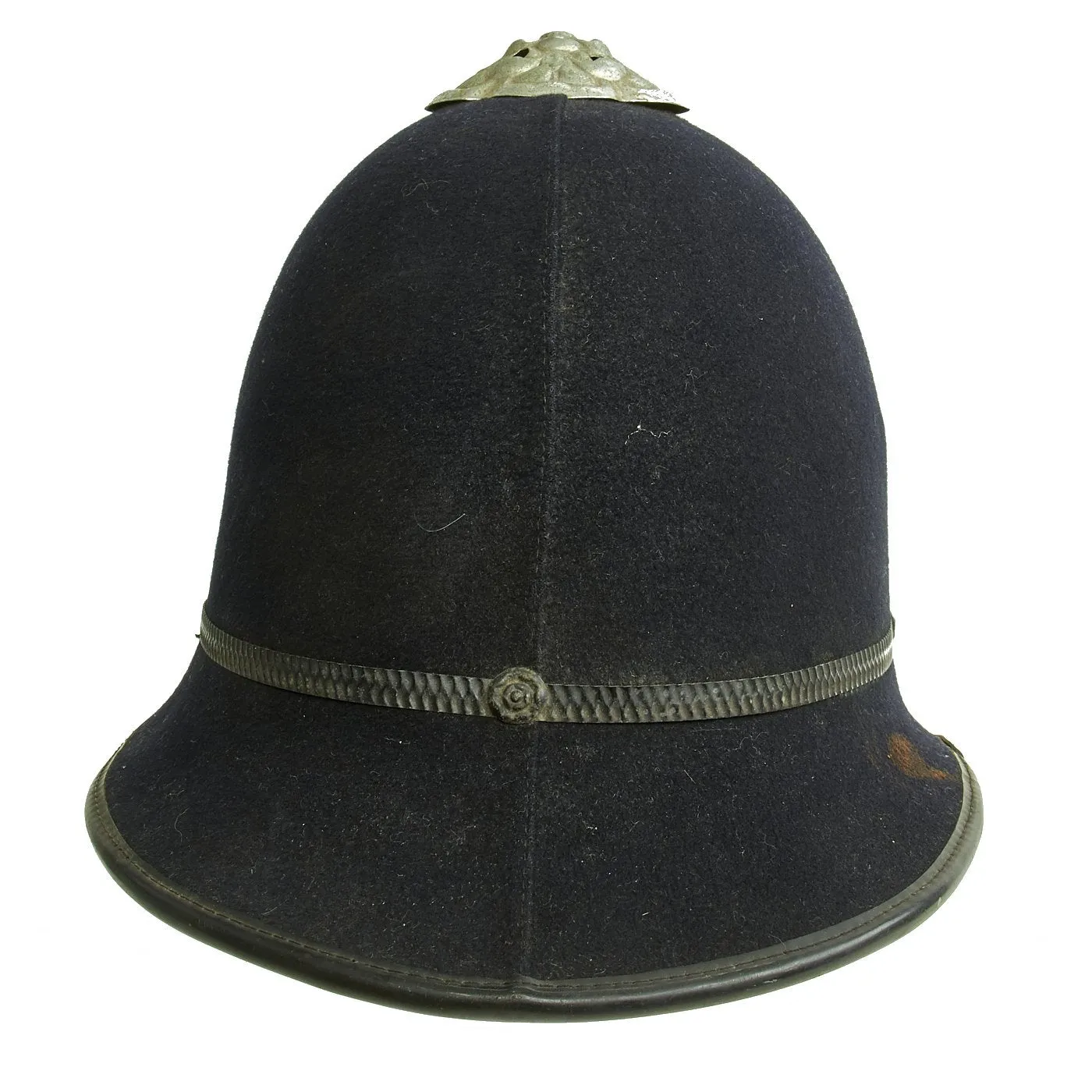 Original British Queen's Crown Rose Top Bobby Helmet from the Lancashire Constabulary