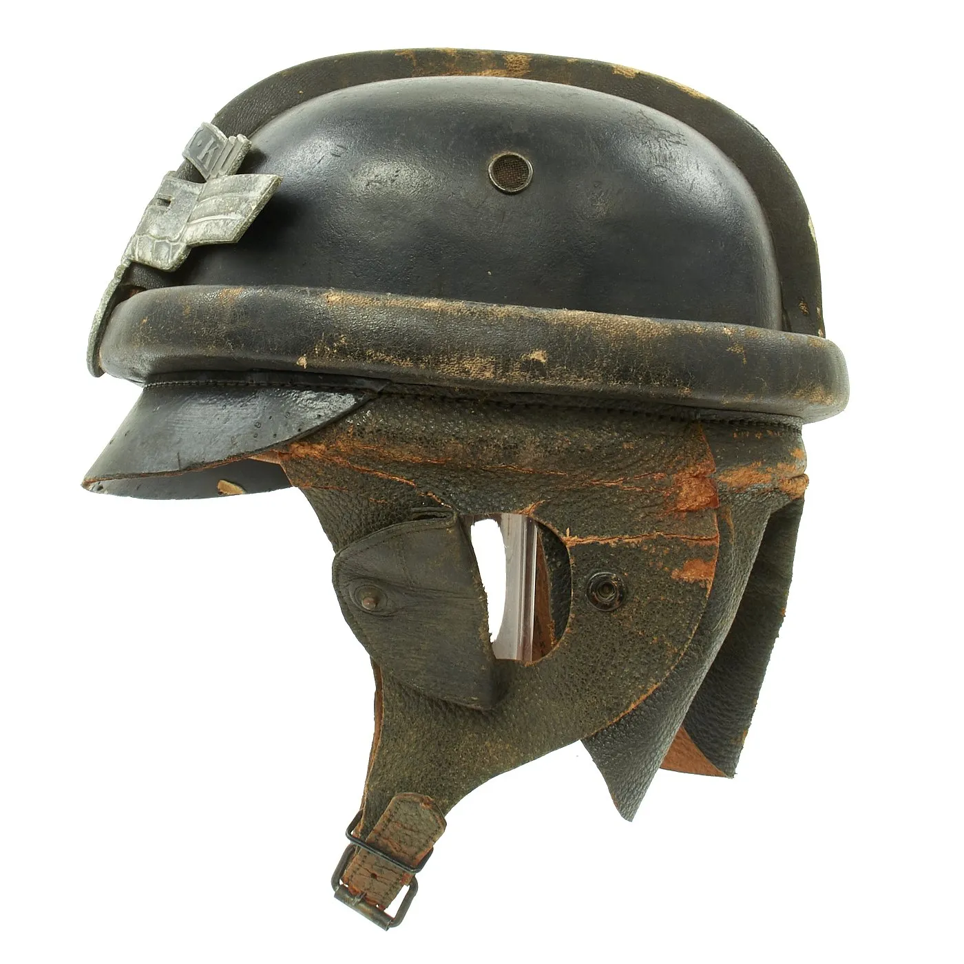 Original German WWII 2nd Pattern NSKK Crash Helmet - Eigentum NSKK-Motorbrigade Kurpfalz-Saar