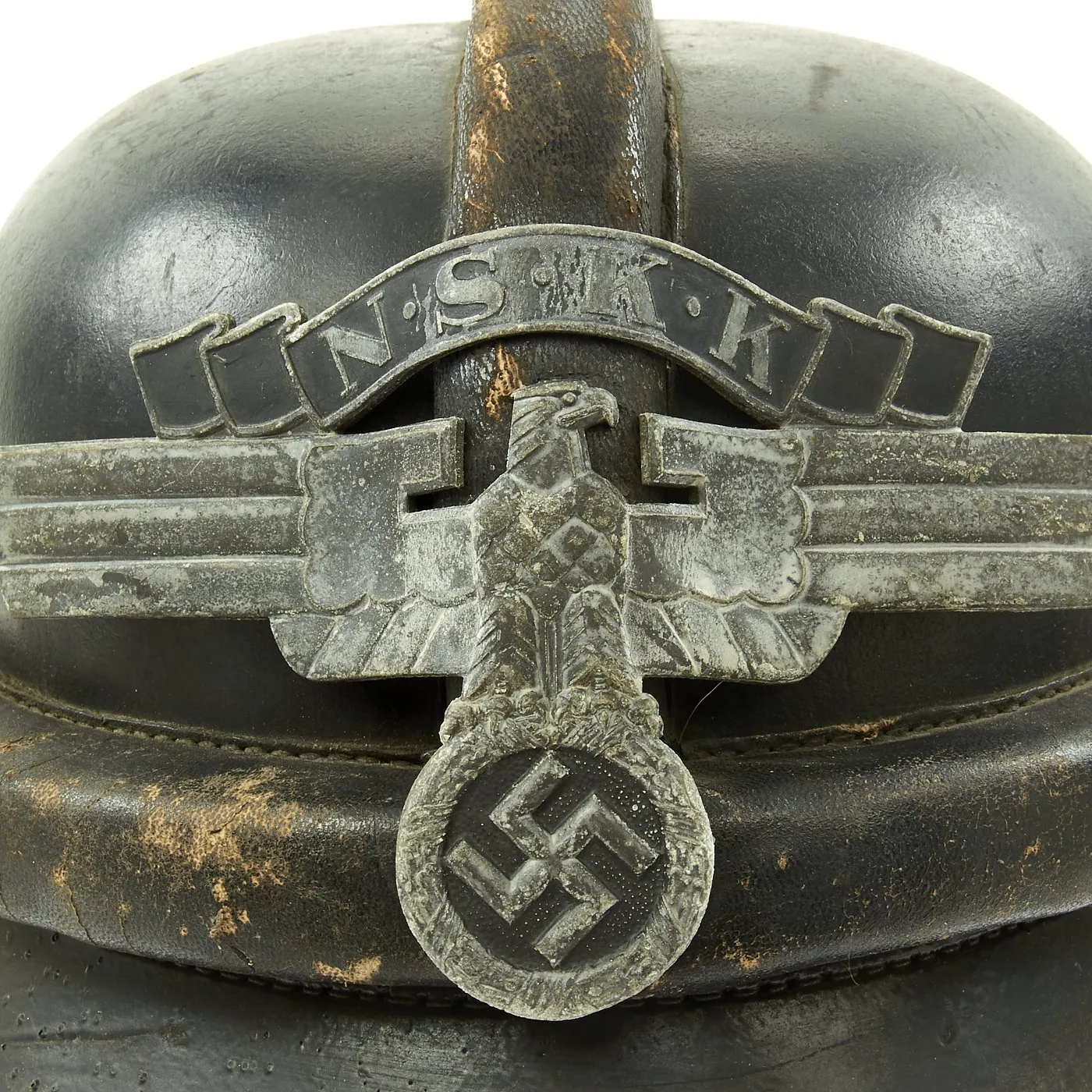 Original German WWII 2nd Pattern NSKK Crash Helmet - Eigentum NSKK-Motorbrigade Kurpfalz-Saar