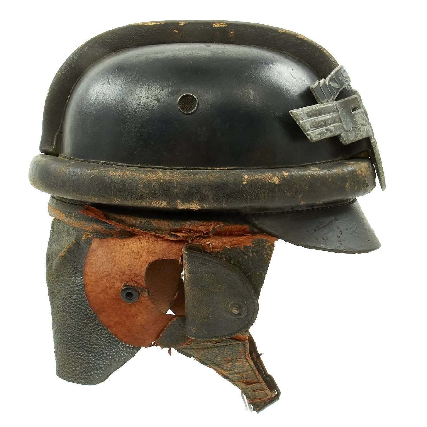 Original German WWII 2nd Pattern NSKK Crash Helmet - Eigentum NSKK-Motorbrigade Kurpfalz-Saar