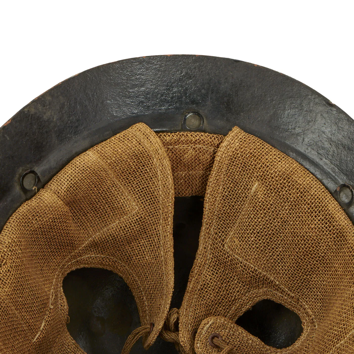 Original Japanese Early 20th Century Hardhat Miners Helmet With WW2 Japanese Style Gauze Liner