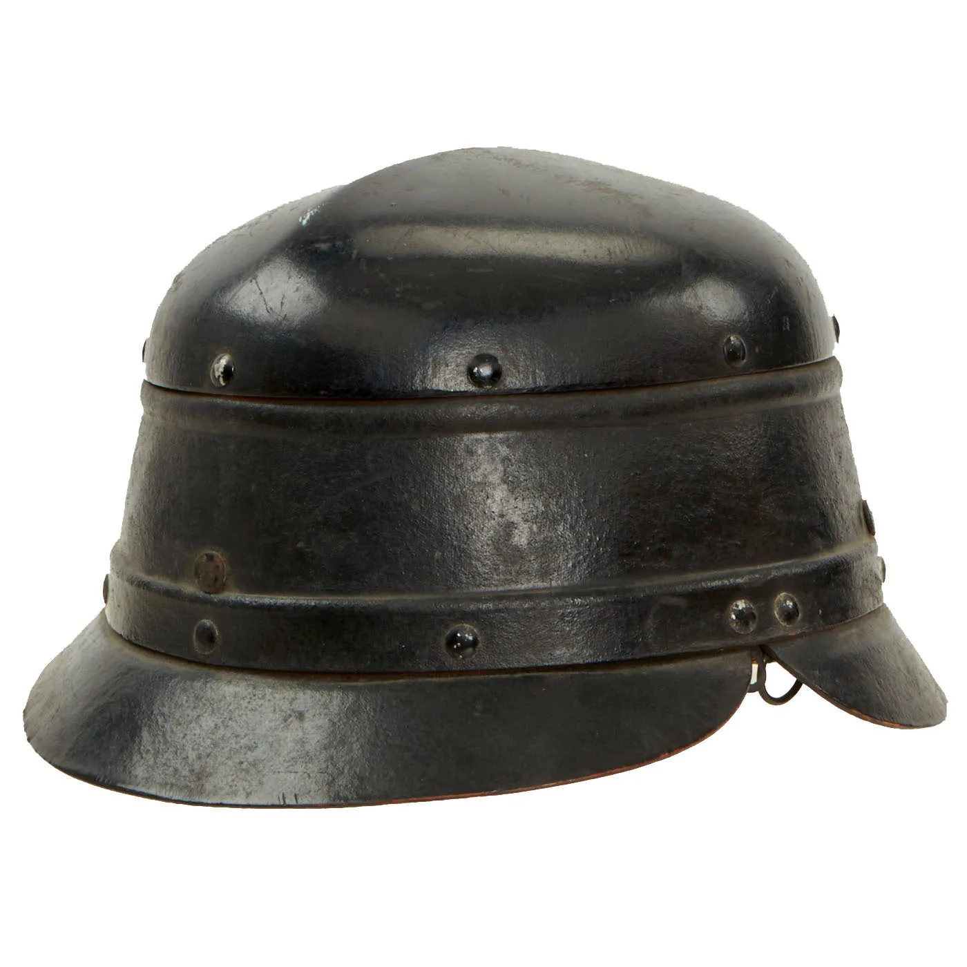 Original Japanese Early 20th Century Hardhat Miners Helmet With WW2 Japanese Style Gauze Liner