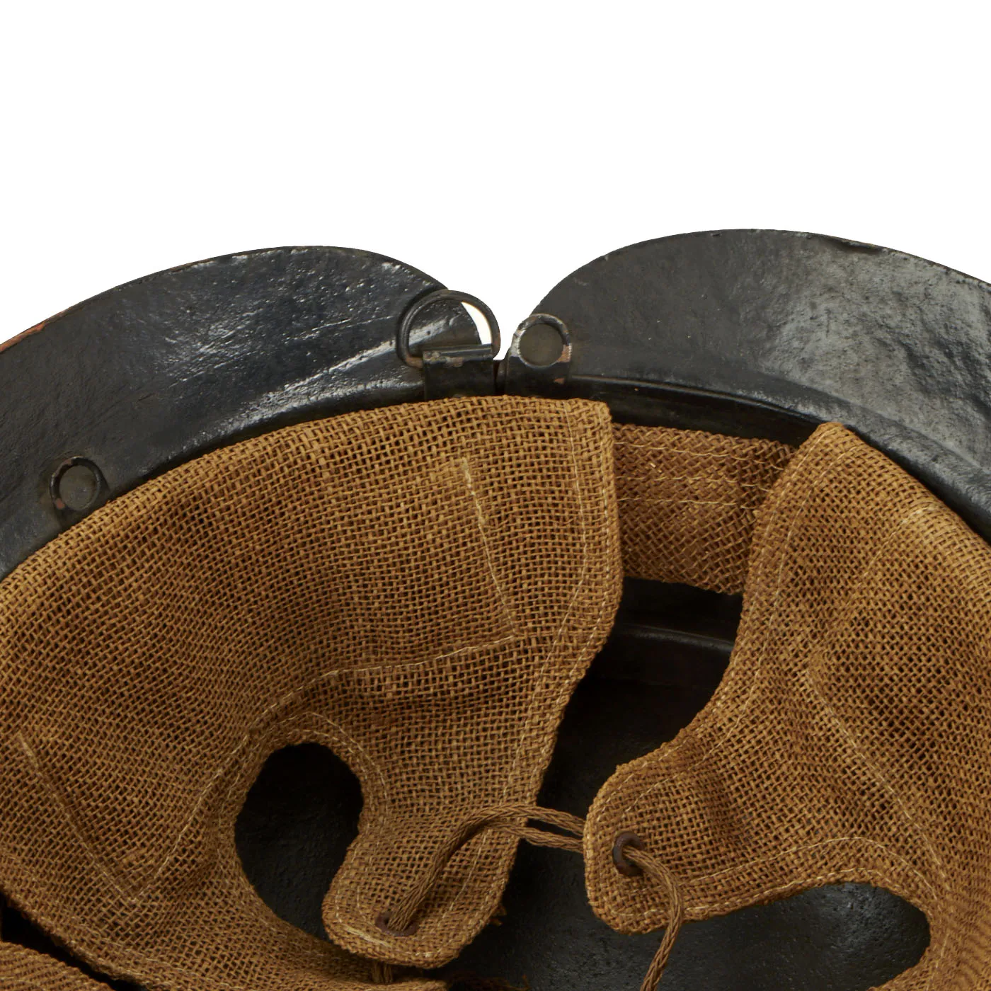 Original Japanese Early 20th Century Hardhat Miners Helmet With WW2 Japanese Style Gauze Liner