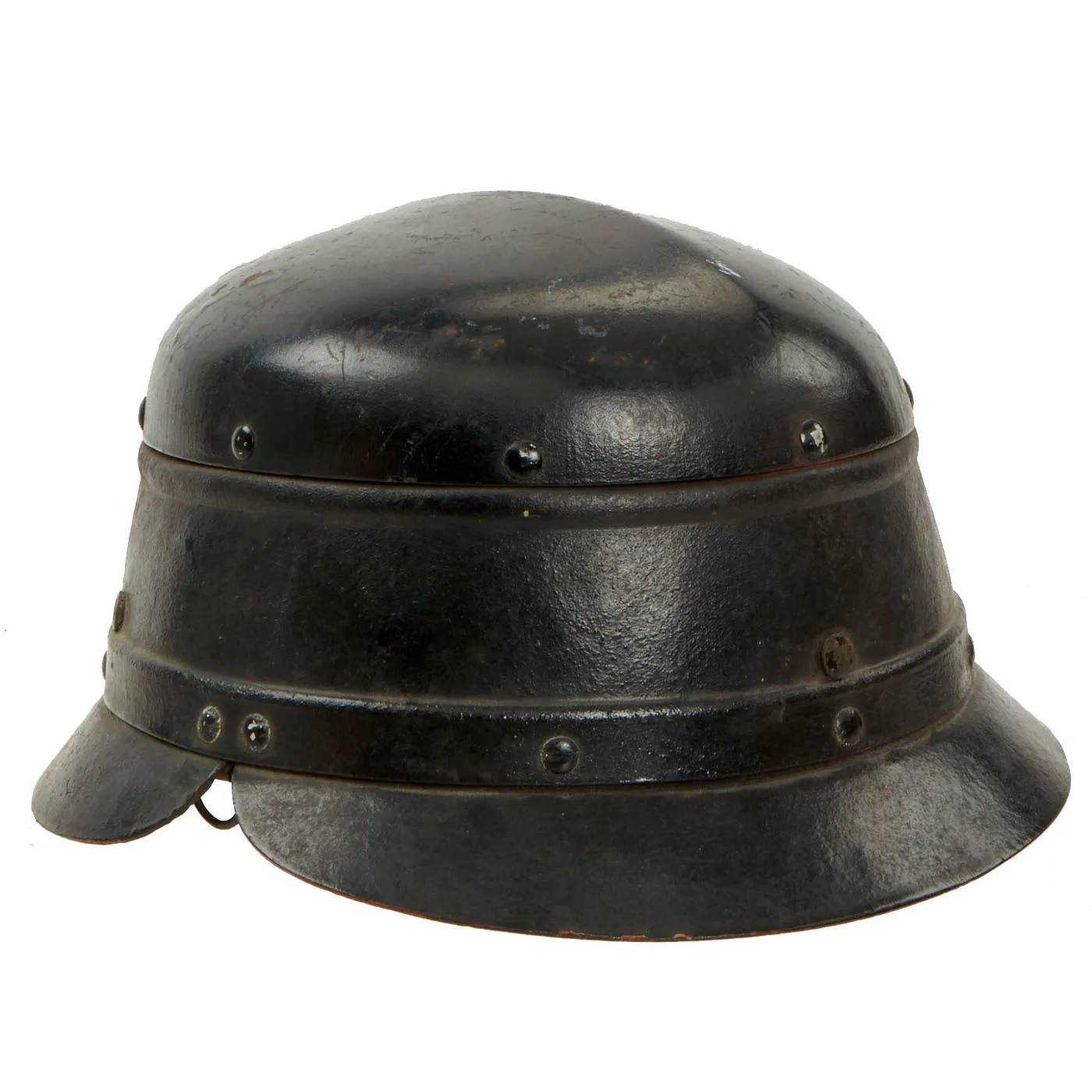 Original Japanese Early 20th Century Hardhat Miners Helmet With WW2 Japanese Style Gauze Liner