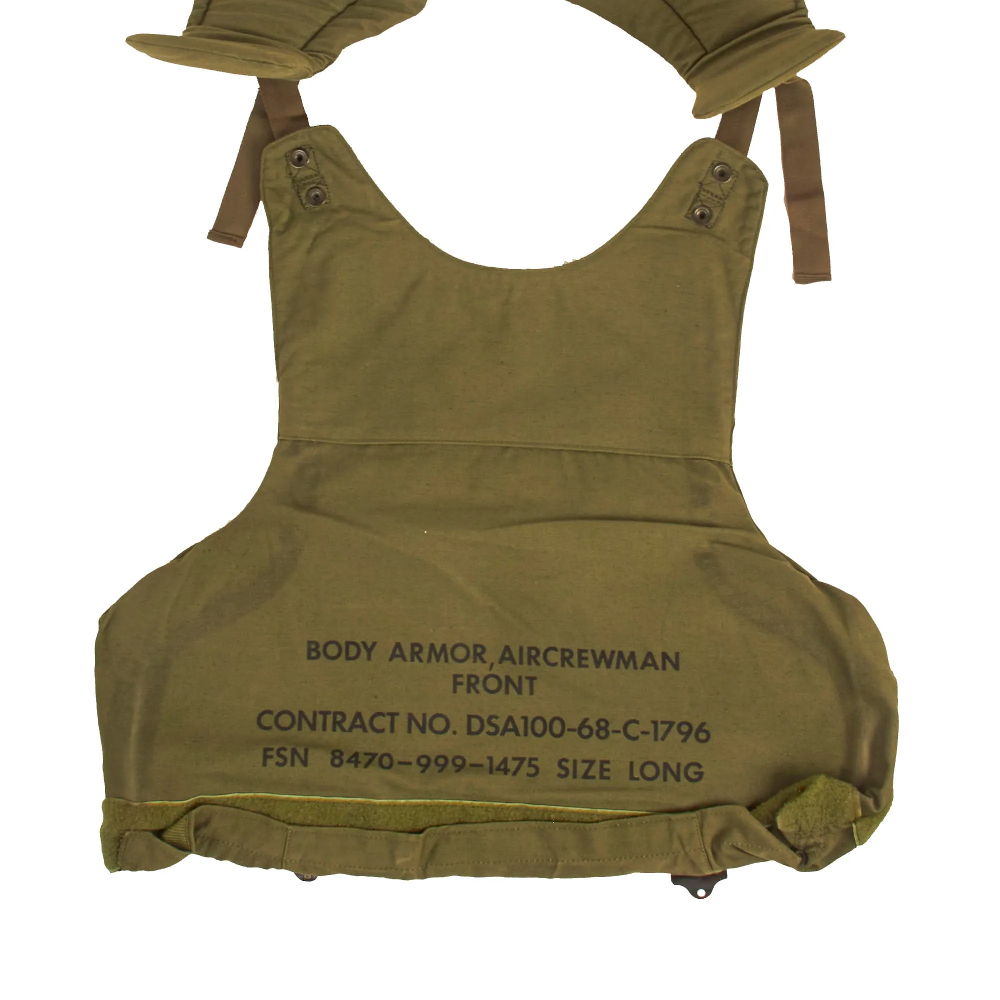 Original U.S. Unissued Vietnam War Helicopter Air Crew Ballistic Armored Vest - Without Armor Plates