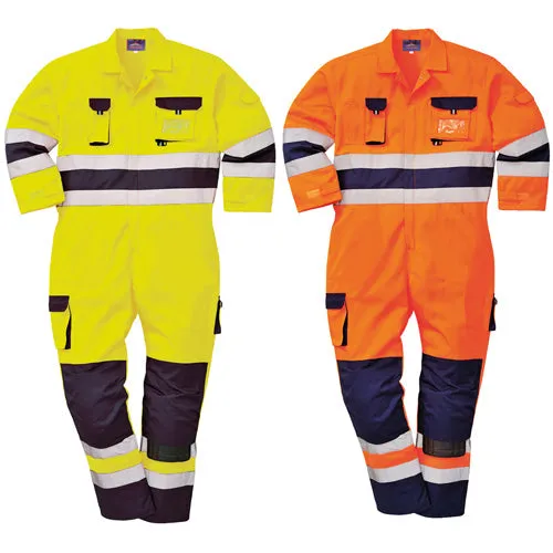 Portwest TX55 Nantes Hi Vis Overalls with Kneepad Pockets