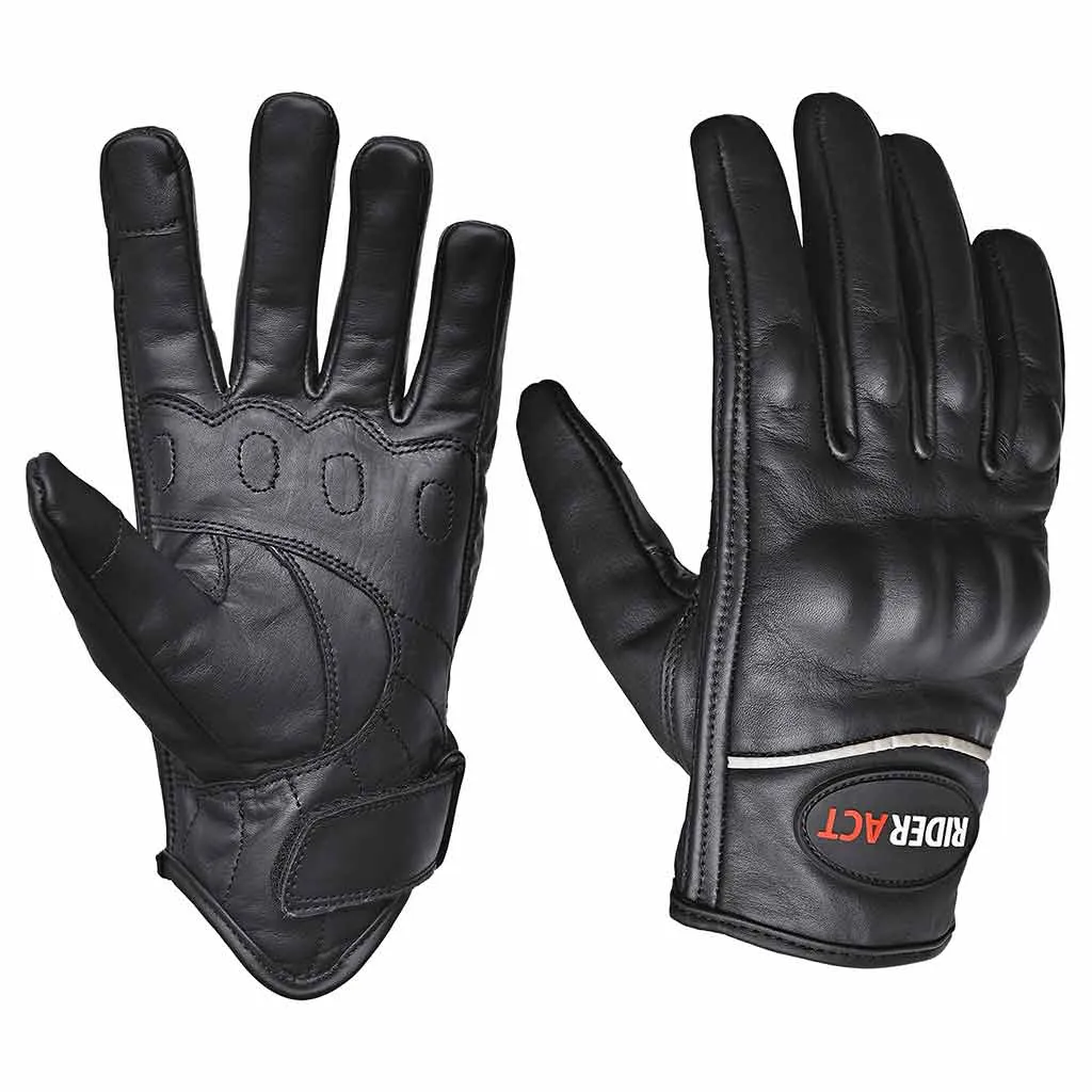 RIDERACT® Motorbike Gloves SB1-Pro UNISEX Leather Moto Gloves