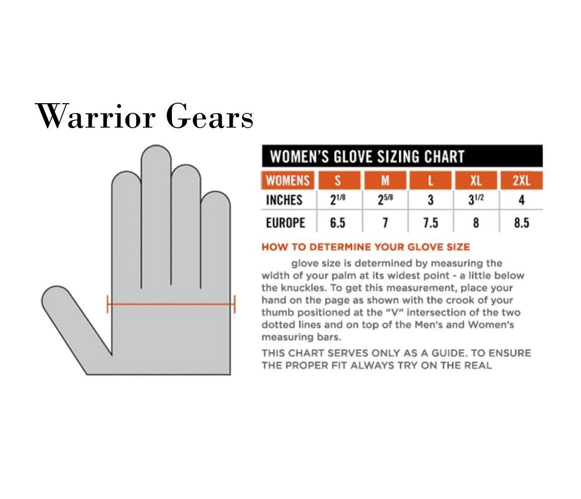 Warrior Gears® Ladies Motorcycle Gloves | Leather Graphic Biker Glove