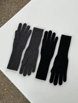 White   Warren - Cashmere Long Texting Glove in Black