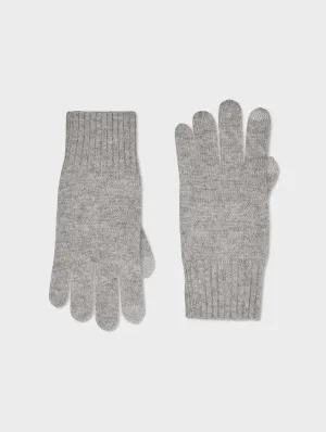 White   Warren - Cashmere Texting Gloves in Grey Heather